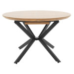 Tραπέζι Lydia   MDF επεκτεινόμενο καρυδί-μαύρο 120-160x120x79εκ-PK235-000004 - Image 4