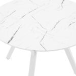 Tραπέζι Annie   MDF λευκό μαρμάρου Φ100x76εκ-PK235-000007 - Image 4