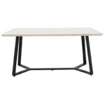 Tραπέζι Gemma   γκρι μαρμάρου-μαύρο 160x90x75εκ-PK235-000018 - Image 2
