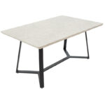 Tραπέζι Gemma   γκρι μαρμάρου-μαύρο 160x90x75εκ-PK235-000018 - Image 3