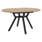 Tραπέζι Frances   επεκτεινόμενο MDF sonoma-μαύρο 100-140x100x75εκ-PK235-000023
