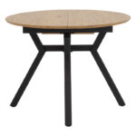 Tραπέζι Frances   επεκτεινόμενο MDF sonoma-μαύρο 100-140x100x75εκ-PK235-000023 - Image 4