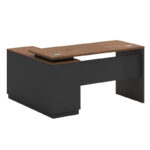 Γραφείο με δεξιά γωνία Oscar   καρυδί-ανθρακί 160x140x76εκ-PK246-000001 - Image 2