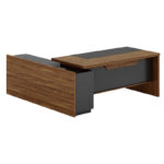 Γραφείο με δεξιά γωνία Oscar   καρυδί-ανθρακί 200x180x76εκ-PK246-000004 - Image 2