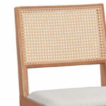 Καρέκλα Winslow   ξύλο rubberwood ανοικτό καρυδί-pvc rattan φυσικό-ύφασμα γκρι-PK247-000002 - Image 2