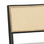 Καρέκλα Winslow   ξύλο rubberwood μαύρο-pvc rattan φυσικό-ύφασμα γκρι-PK247-000003 - Image 2