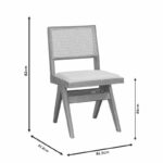 Καρέκλα Winslow   ξύλο rubberwood μαύρο-pvc rattan φυσικό-ύφασμα γκρι-PK247-000003 - Image 4