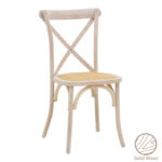 Καρέκλα Dylon   στοιβαζόμενη white wash ξύλο οξιάς-έδρα φυσικό rattan 48x52x89εκ-PK263-000021