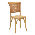 Καρέκλα Karley   φυσικό ξύλο οξιάς-έδρα φυσικό rattan 48x52x89εκ-PK263-000041