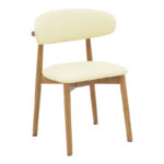 Καρέκλα Ubene   rubberwood και pu σε καρυδί και μπεζ απόχρωση 46x58x79εκ-PK263-000052
