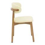Καρέκλα Ubene   rubberwood και pu σε καρυδί και μπεζ απόχρωση 46x58x79εκ-PK263-000052 - Image 3