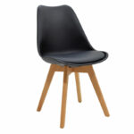 Καρέκλα Gaston   PP-PU μαύρο-φυσικό πόδι 53.5x48.5x83εκ-PK271-000002