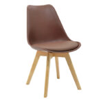 Καρέκλα Gaston   PP-PU καφέ-φυσικό πόδι 53.5x48.5x83εκ-PK271-000013