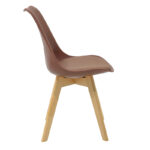Καρέκλα Gaston   PP-PU καφέ-φυσικό πόδι 53.5x48.5x83εκ-PK271-000013 - Image 3