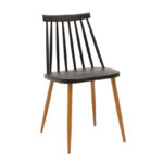 Καρέκλα Aurora   pp μαύρο-φυσικό πόδι 42x46x79εκ-PK273-000003
