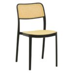 Καρέκλα Westley   pp φυσικό-μαύρο 55x47x81εκ-PK292-000002