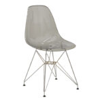 Καρέκλα Adelle   PP διάφανο γκρι-inox πόδι 46x55x81εκ-PK292-000015