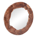 Καθρέπτης Crest Inart φυσικό μασίφ ξύλο teak Φ80x4εκ-PK315-000023 - Image 2