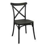 Καρέκλα Crossie   pp σε μαύρη απόχρωση 38x46.5x82εκ-PK326-000013