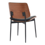 Καρέκλα Kathy   μαύρο pu-καρυδί μέταλλο 51x58x81εκ-PK332-000009 - Image 2