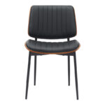 Καρέκλα Kathy   μαύρο pu-καρυδί μέταλλο 51x58x81εκ-PK332-000009 - Image 4