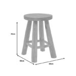Σκαμπό Verenity   teak ξύλο σε φυσική απόχρωση Φ30x45εκ-PK336-000019 - Image 4