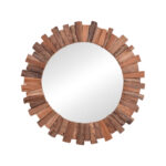 Καθρέπτης Rounder   teak ξύλο σε φυσική απόχρωση Φ80x4εκ-PK338-000008