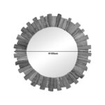 Καθρέπτης Rounder   teak ξύλο σε φυσική απόχρωση Φ100x5εκ-PK338-000009 - Image 2