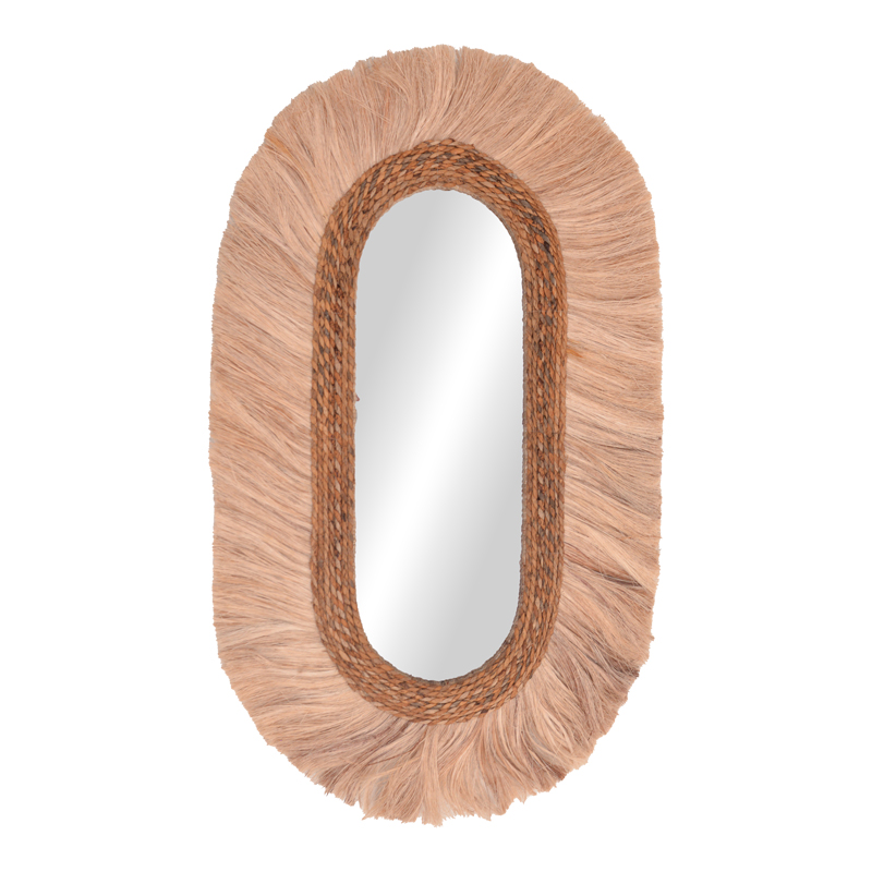 339-000029 Καθρέπτης Nabore Inart abaca σε φυσικό χρώμα 55x4x96εκ-PK339-000029 - Image 1
