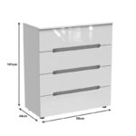 Συρταριέρα Afina   mdf σε λευκή glossy απόχρωση 90x44x101εκ-PK361-000018 - Image 3