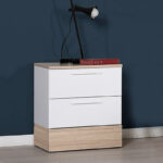 Κομοδίνo Base Megapap σε χρώμα λευκό - sonoma 45x40x52εκ. - GP009-0031 - Image 2