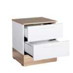 Κομοδίνo Base Megapap σε χρώμα λευκό - sonoma 45x40x52εκ. - GP009-0031 - Image 3
