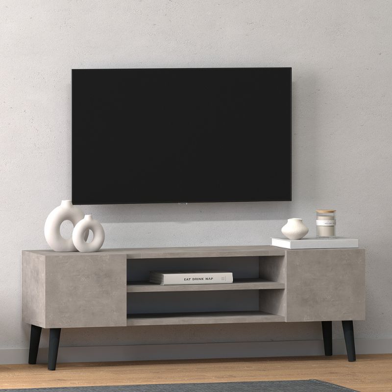 GP022-00064-0 Έπιπλο τηλεόρασης Etna Megapap χρώμα γκρι ρετρό 120x30x40εκ. - GP022-0006,4 - Image 1