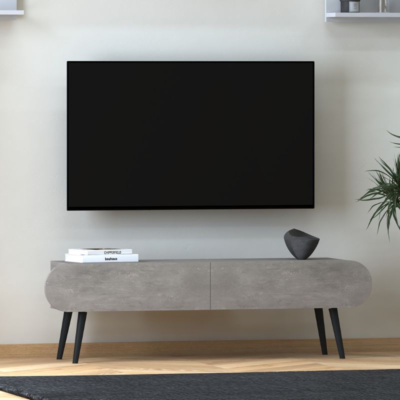 GP022-00173-0 Έπιπλο τηλεόρασης Lotus Megapap χρώμα γκρι ρετρό 120x30x40εκ. - GP022-0017,3 - Image 1