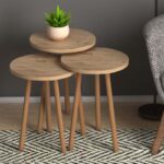 Βοηθητικά τραπεζάκια Roma Megapap από μελαμίνη χρώμα pine oak - GP022-0027,8 - Image 2
