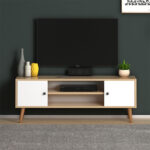 Έπιπλο τηλεόρασης Parma Megapap από μελαμίνη χρώμα white - oak 120x30x40εκ. - GP022-0071,1 - Image 3