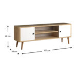 Έπιπλο τηλεόρασης Parma Megapap από μελαμίνη χρώμα white - oak 120x30x40εκ. - GP022-0071,1 - Image 5