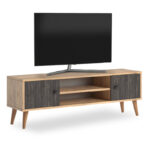 Έπιπλο τηλεόρασης Parma Megapap από μελαμίνη χρώμα industrial grey - oak 120x30x40εκ. - GP022-0071,2