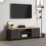 Έπιπλο τηλεόρασης Cube Megapap από μελαμίνη χρώμα pine - industrial grey 120x30x40εκ. - GP022-0076,2 - Image 2