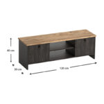 Έπιπλο τηλεόρασης Cube Megapap από μελαμίνη χρώμα pine - industrial grey 120x30x40εκ. - GP022-0076,2 - Image 4