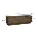 Έπιπλο τηλεόρασης Lisa Megapap χρώμα καρυδί 140x35x43cm. - GP028-0103,3 - Image 4