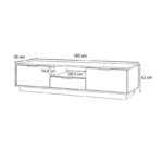 Έπιπλο τηλεόρασης Mensa Megapap χρώμα λευκό 180x35x43cm. - GP028-0104,1 - Image 4