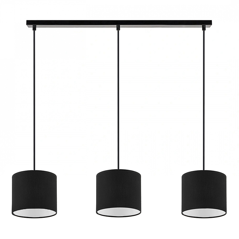 GP029-00802-0 Φωτιστικό οροφής Morris Megapap E27 υφασμάτινο τρίφωτο χρώμα μαύρο 55x15x70εκ. - GP029-0080,2 - Image 1