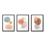 Πίνακας "Circles" Megapap 3 τμχ. σε πλαίσιο 35x45x2εκ. - GP033-0005
