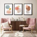 Πίνακας "Circles" Megapap 3 τμχ. σε πλαίσιο 35x45x2εκ. - GP033-0005 - Image 2