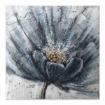 Πίνακας σε καμβά "Blue Flower" Megapap ψηφιακής εκτύπωσης 100x100x3εκ. - GP033-0035