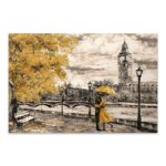 Πίνακας σε καμβά "Big Ben And Yellow Leaves" Megapap ψηφιακής εκτύπωσης 75x50x3εκ. - GP033-0087