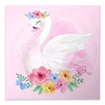 Πίνακας σε καμβά "Baby Swan" Megapap ψηφιακής εκτύπωσης 40x40x3εκ. - GP033-0105