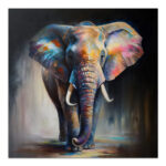 Πίνακας σε καμβά "Colorful Elephant" Megapap ψηφιακής εκτύπωσης 100x100x3εκ. - GP033-0139