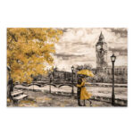 Πίνακας σε καμβά "Big Ben And Yellow Leaves" Megapap ψηφιακής εκτύπωσης 125x80x3εκ. - GP033-0150